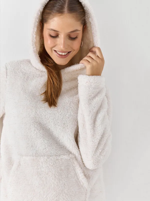 Әйелдерге арналған худи, үйге арналған, өлшемі S, жасанды үлбір, сүт түстес, Kiriana, image-6