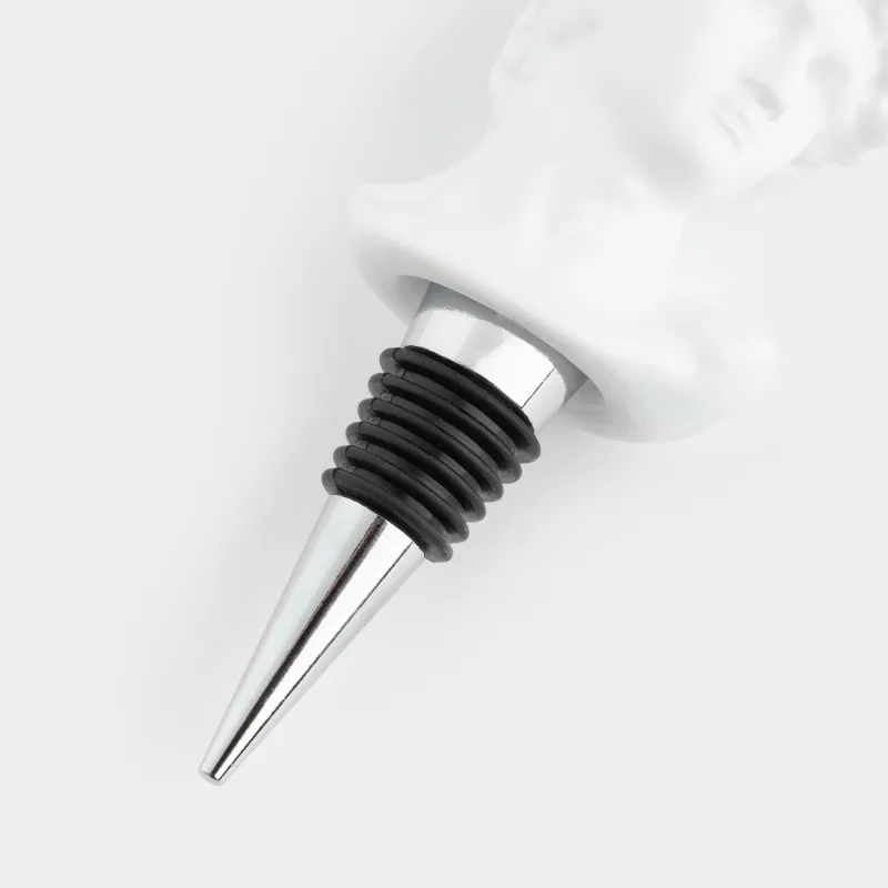 Шарап бөтелкесінің тығыны, 12 см, металл/керамика, ақ, Давид, Apollo, image-2