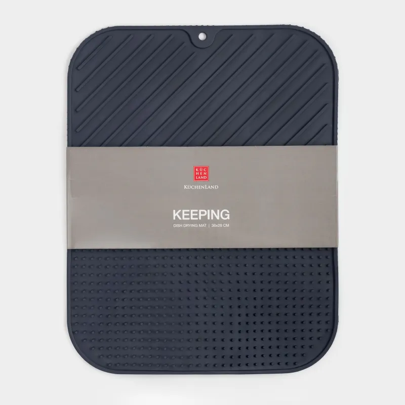 Ыдыс кептіруге арналған төсеніш, 36х28 см, резеңке, сұр, Keeping, image-4