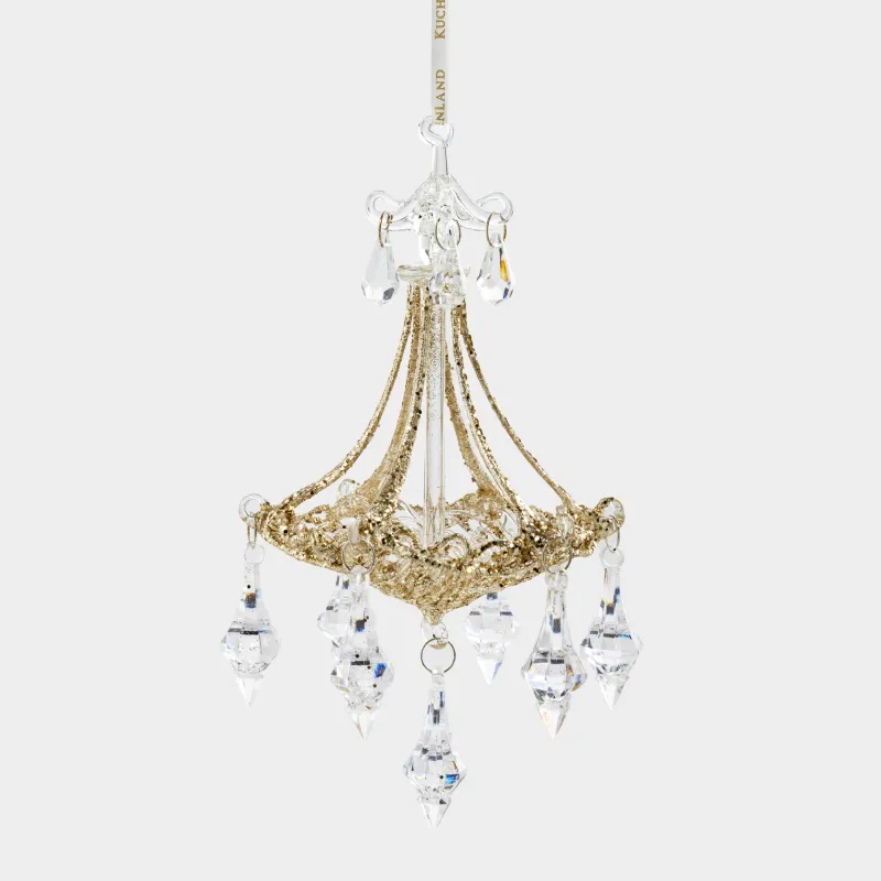 Игрушка елочная, 20 см, стекло, шампань, Люстра, Figure sparkle