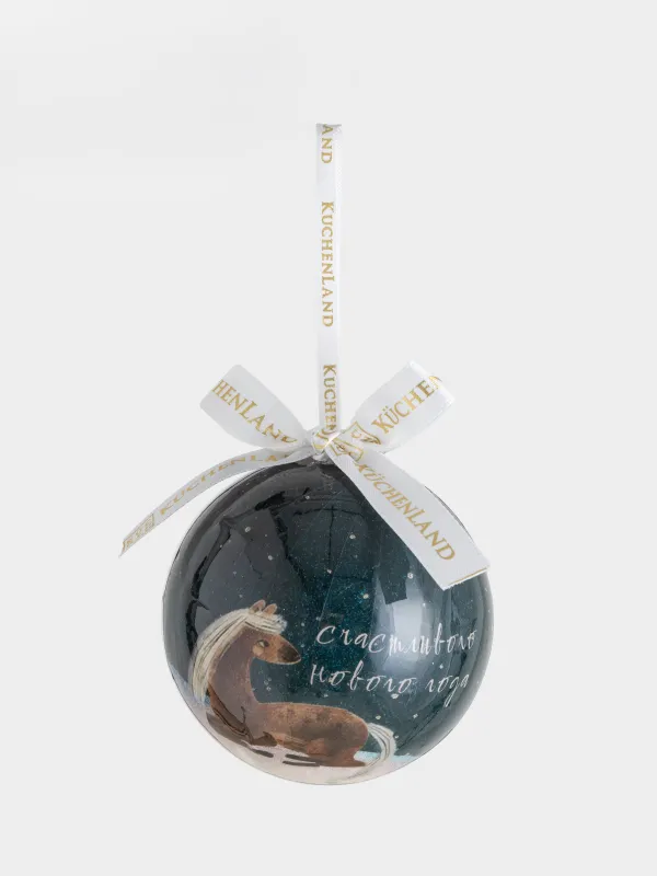 Игрушка елочная, 7 см, пенопласт, Шар, Счастливого нового года, Ball print, image-1