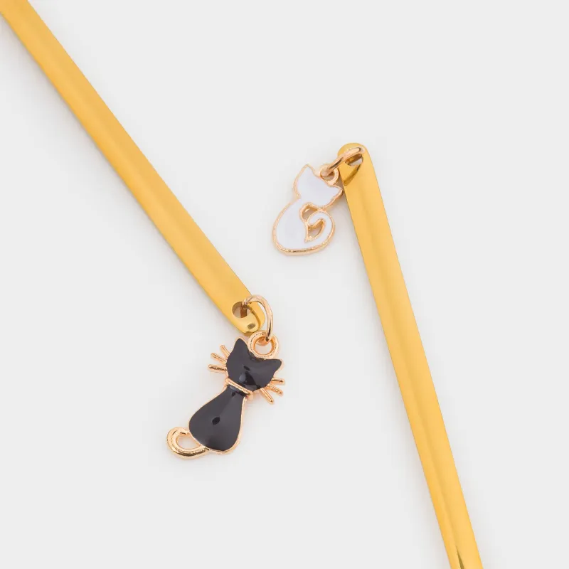 Ложка десертная, 14 см, 2 шт, сталь, золотистая, Коты, Cat, image-5