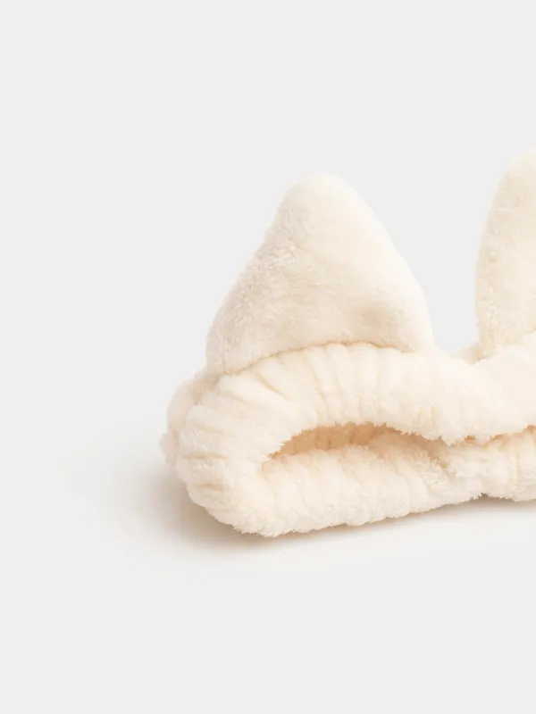 Повязка для волос, 12 см, детская, полиэстер, бежевая, Кот, Cat, image-2