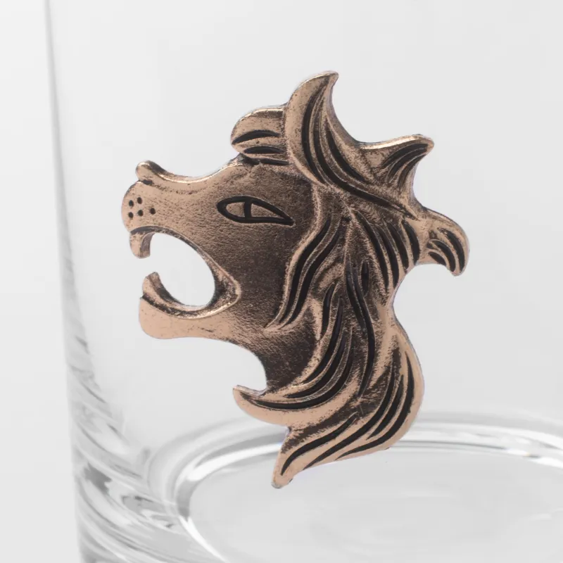 Виски стақаны, 10 см, 340 мл, шыны/металл, алтын, Арыстан, Zodiac, image-2