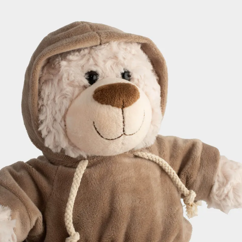 Ойыншық, 35 см, жұмсақ, сүт түстес, Худи киген аю, Bear, image-5