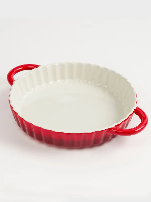 Пісіруге арналған ыдыс, 22 см, керамика, дөңгелек, қою қызыл, Cakes gradient, image-2