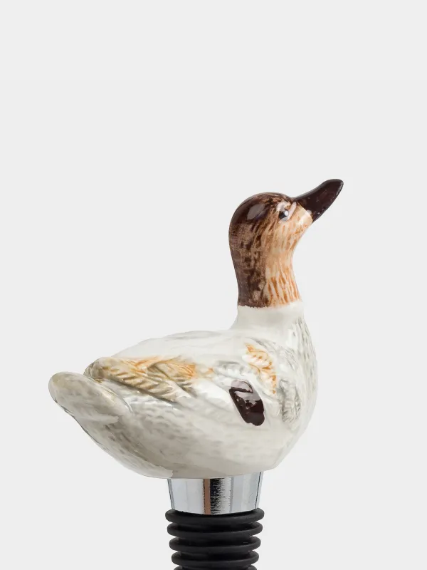 Шарап бөтелкесінің тығыны, 12 см, металл/керамика, Үйрек, Duck, image-2