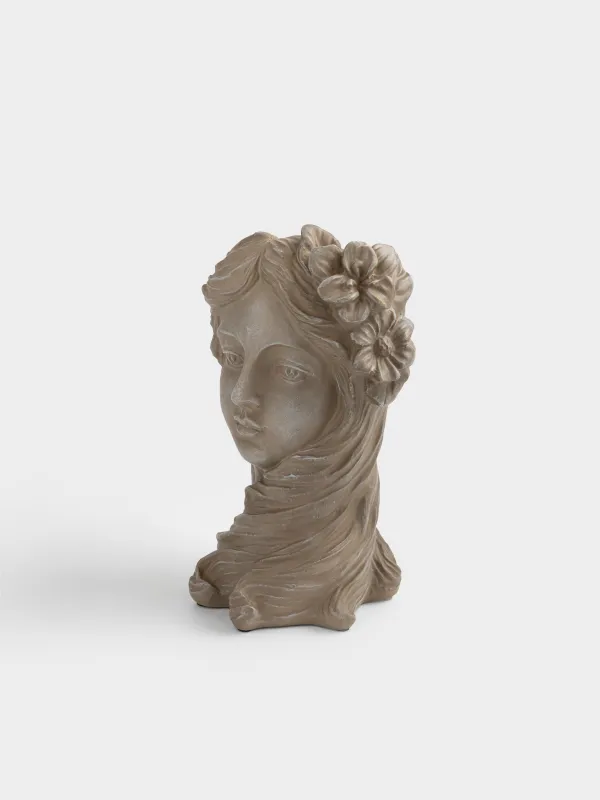 Ваза декоративная, 30 см, полирезин, молочно-бежевая, Девушка, Girls, image-1