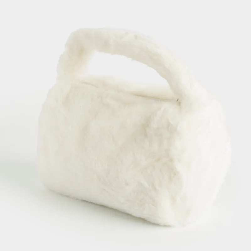 Косметичка, 19х21 см, с ручкой, полиэстер, молочная, Beauty plush, image-4