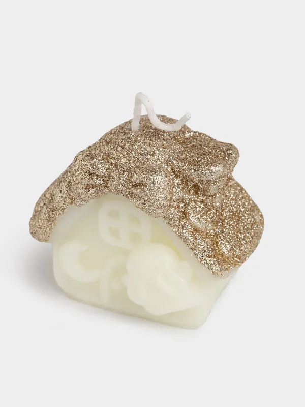 Свеча, 8x6 см, с блестками, Домик, House shape, image-1