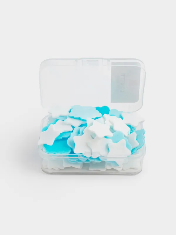 Сабын-конфетти, 2 см, 80 дана, көк-ақ, кокос/көкжидек, Жұлдыздар мен Қар ұшқындары, Confetti, image-2