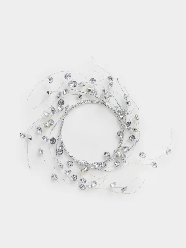 Сәндік гүл шоғы, 9/16 см, шай шамына арналған, пластик/металл, Кристалдар, Crystal decor, image-0