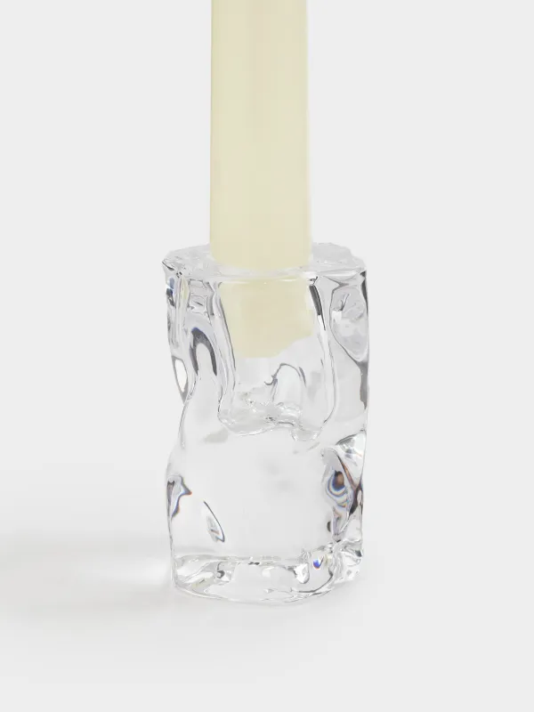 Шам ұстағыш, 8 см, жіңішке шамға арналған, шыны, Concave, image-3