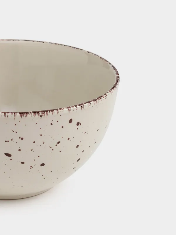 Сорпа тәрелкесі, 14х7 см, 2 дана, керамика, бежевый, дақтары бар, Speckled, image-5