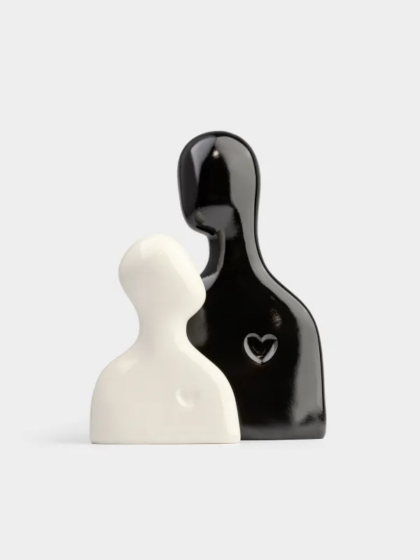 Мүсінше, 17х19 см, полирезин, қара және сүт түстес, Ғашықтар, Two faces, image-1