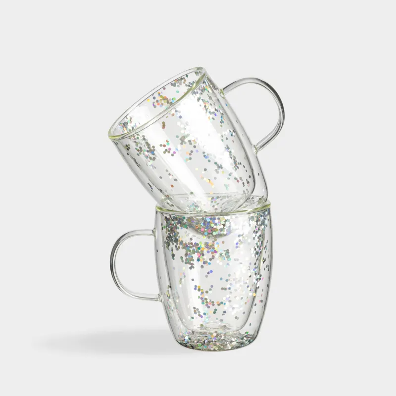 Шыныаяқ, 290 мл, 2 дана, шыны Б, күміс секвинтками, Air sparkly