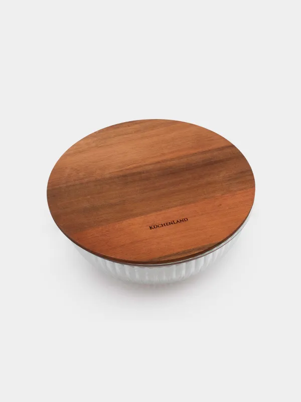 Тостаған, 2 л, қақпағы бар, шыны Р/ағаш, Ravi wood, image-5