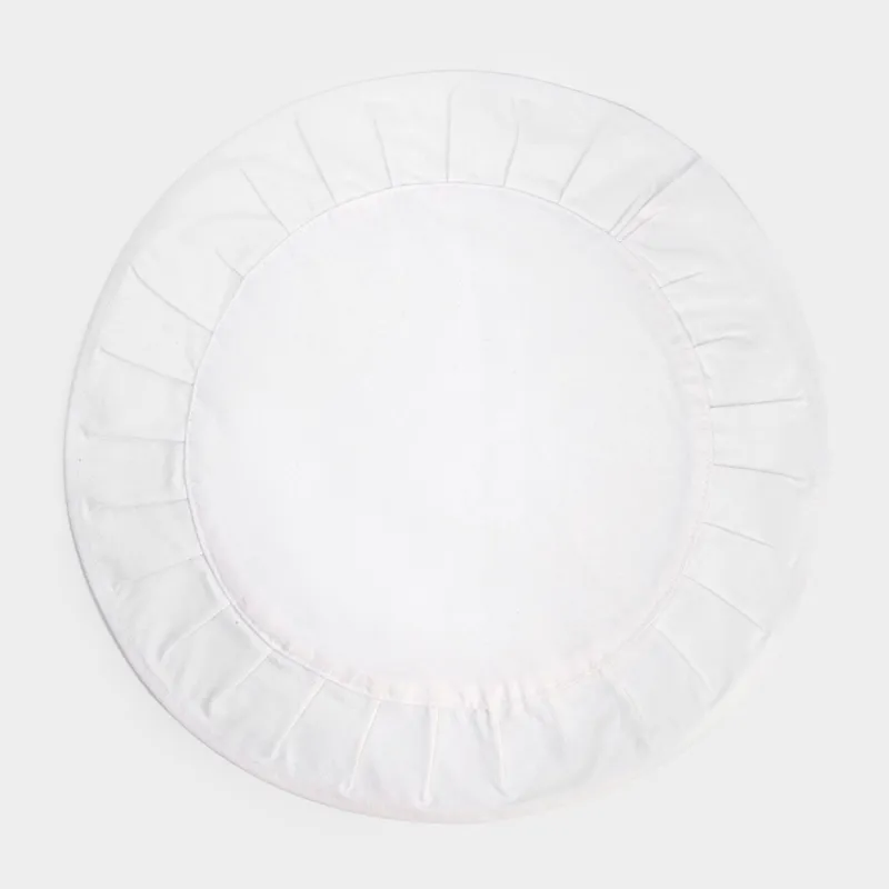 Аспаптарға арналған майлық, 38 см, мақта, дөңгелек, сүт түстес, Толқынды жиектер, Color wavy