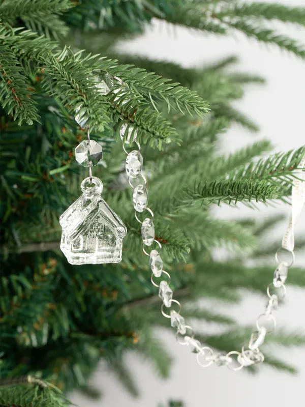 Шырша ойыншығы, 40 см, шыны, Моншақтағы үйшік, Ice crystal, image-3