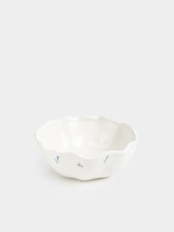 Салатник, 21х8 см, 1,2 л, керамика D, молочный, Нежные цветы, El flora, image-1