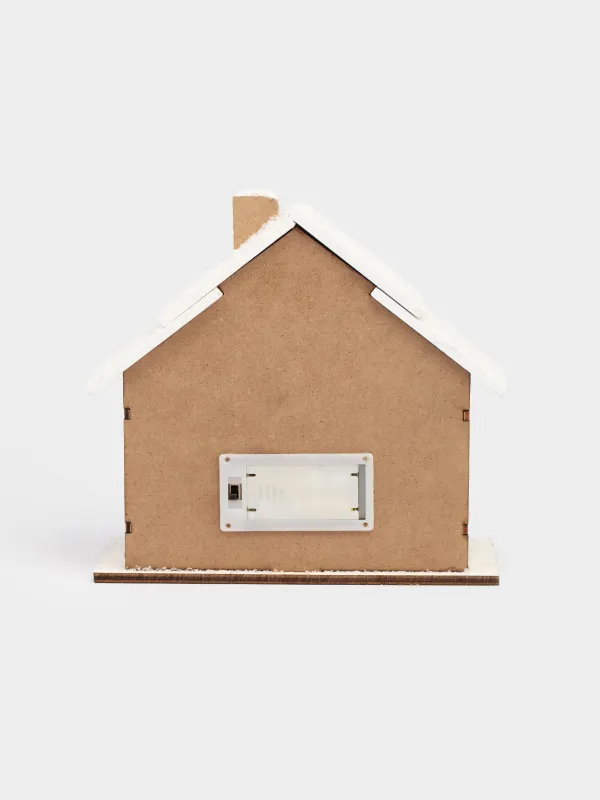 Статуэтка с подсветкой, 19х18 см, Домик с оленем, Figure wood, image-3