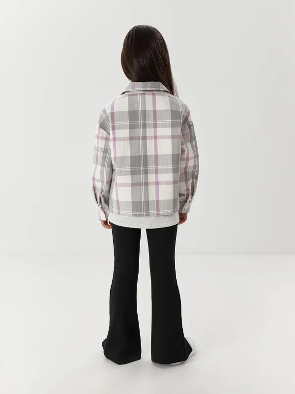 Рубашка детская, молочно-лиловая, Madlen, image-4