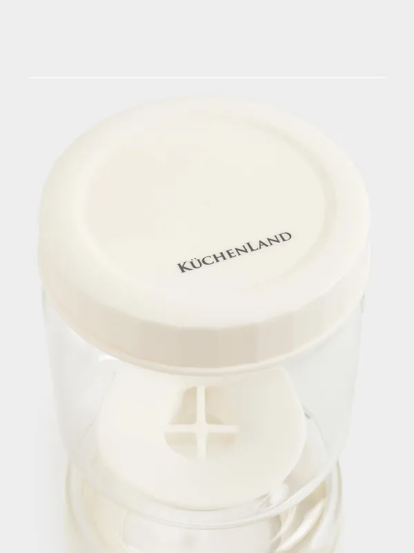 Маринадталған тағамдарға арналған құты, 300/600 мл, қос шыны/силикон, сарғылт-қоңыр, Laneri, image-4