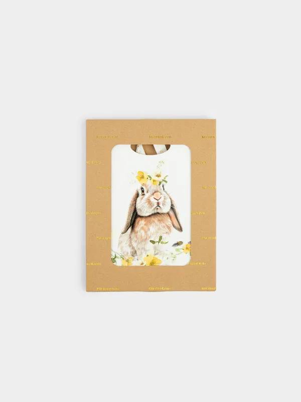 Ыстыққа арналған тұғыр, 15х21 см, тұтқасы бар, керамика/тығын, ақ, Қоян, Natural Easter, image-3