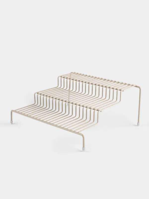 Шкафқа арналған сөре-органайзер, 26х25 см, 3 деңгейлі, металл, сарғылт-қоңыр, Beige style, image-0