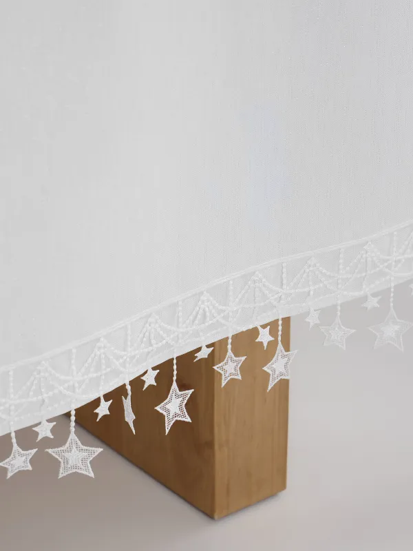 Дастархан, 170х250 см, шілтерлі, полиэстер, ақ, Жұлдыздар, Stars framed, image-4