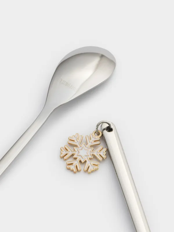Десерт қасығы, 19 см, 2 дана, болат, күміс, Қар ұшқындары, Snowfall, image-4