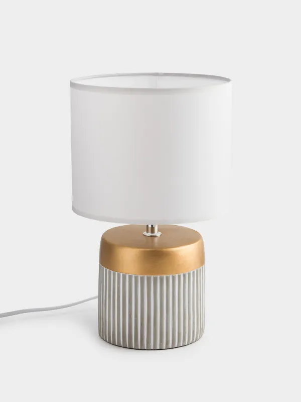 Светильник настольный, 38 см, цемент/полиэстер, молочный, Impulses light, image-0