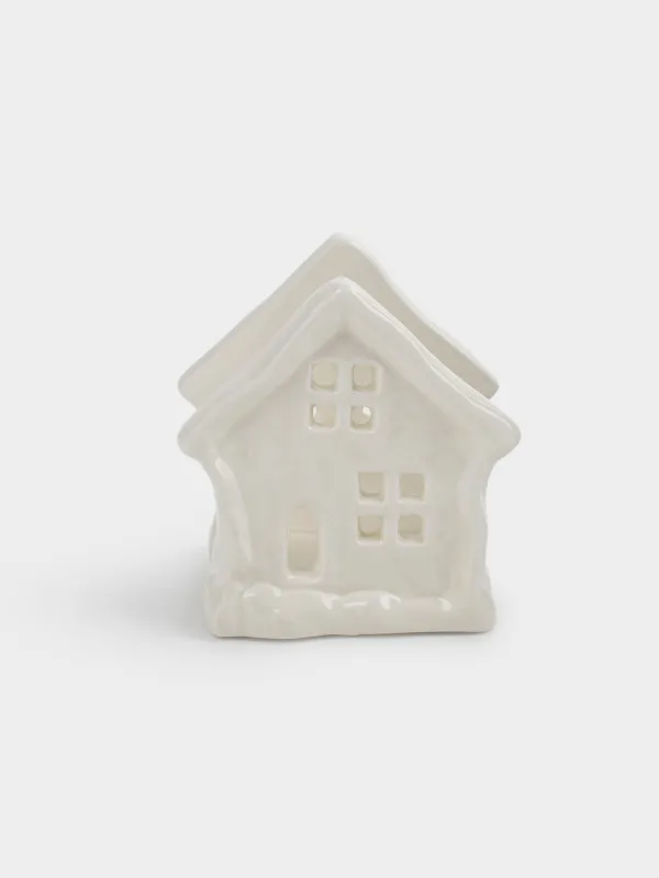 Майлық салғыш, 9 см, керамика, сүт түстес, Үй, Snow sparks, image-0