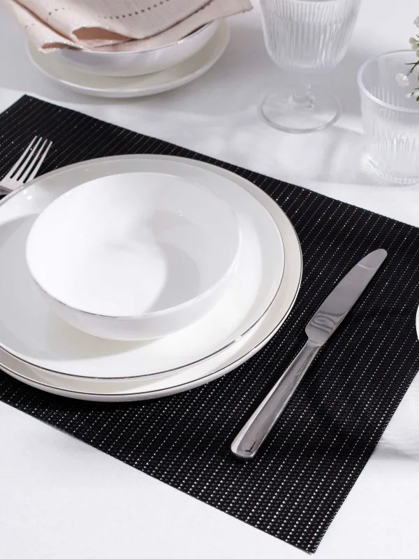 Аспап астындағы майлық, 30х45 см, ПВХ, тікбұрышты, қара, Алтын жіп, Solid, image-5