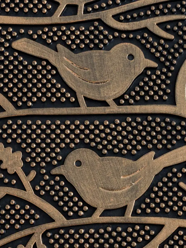 Есік жанындағы кілемше, 45х75 см, резеңке, қара-қола, Құстар, Home deco, image-1