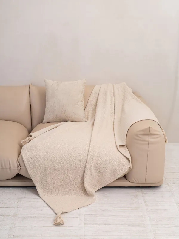 Жамылғы, 130х170 см, мақта, сүт түстес, Streak, image-3