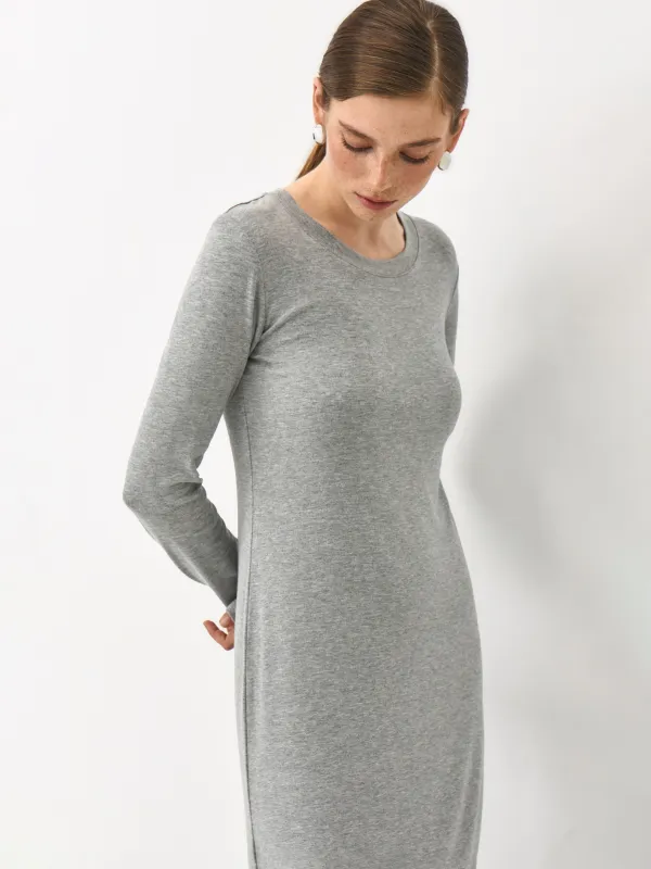 Әйелдер көйлегі, макси, өлшемі L, ұзын жеңді, вискоза/спандекс, сұр, Alfonsina, image-3