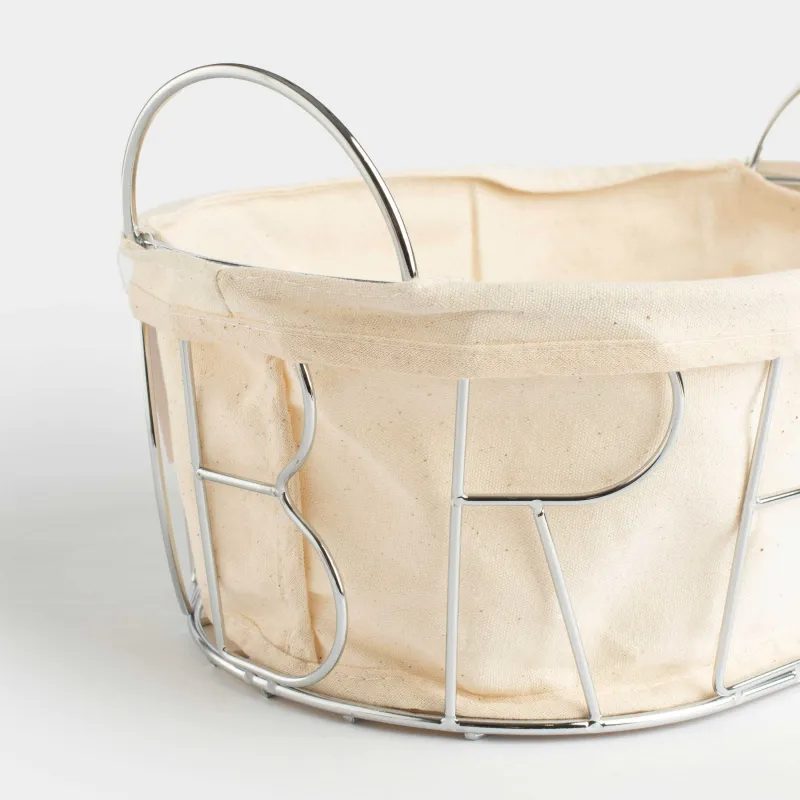 Корзина для хлеба, 30x21 см, хлопок/сталь, овальная, серебристая, Bread, Twist silver, image-5