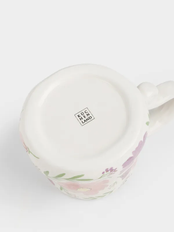 Саптыаяқ, 420 мл, керамика, сүт түстес, Гүлдер, Crumple flower, image-3