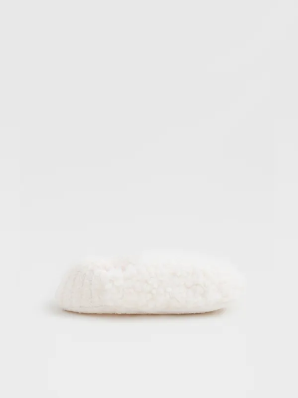 Әйелдер тәпішке-шұлықтары, үйге арналған, өлшемі 36-38, жасанды үлбір/шерпа, сүт түстес, Curled, image-0