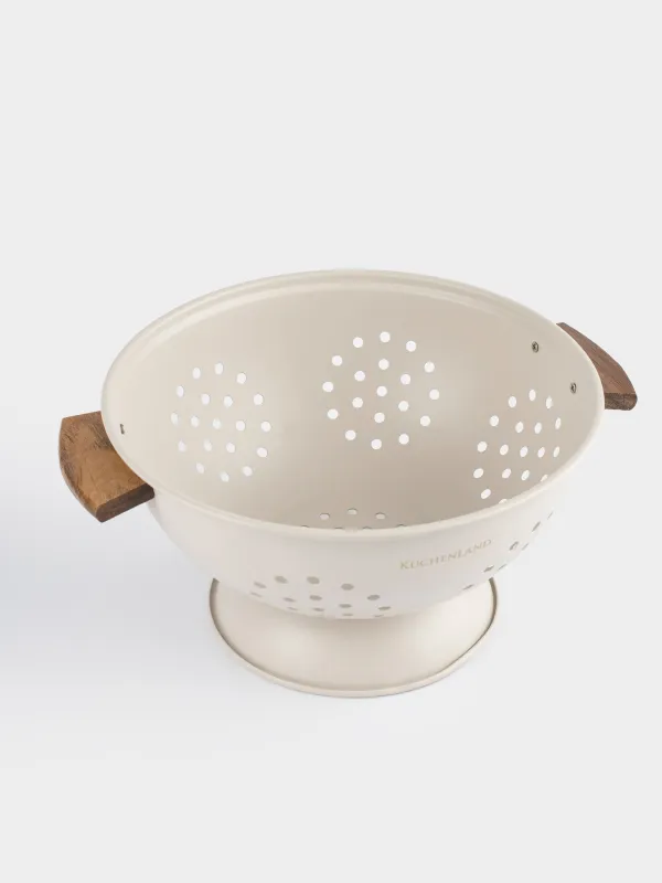 Кепсер, 24 см, тұтқалары бар, металл/ағаш, сүт түстес, Ritlen, image-2