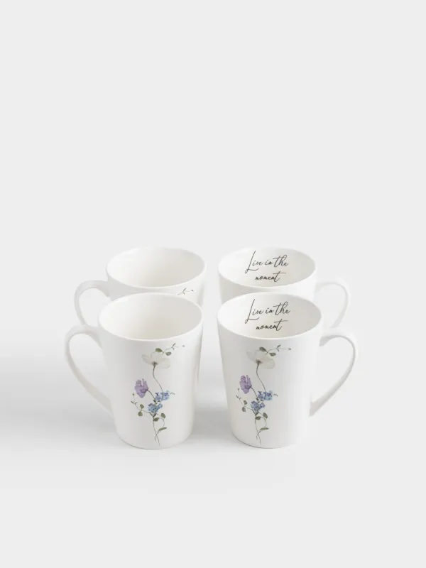 Саптыаяқ, 420 мл, 4 дана, фарфор N, ақ, Дала гүлдері, Cowslip, image-3