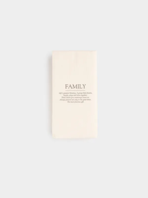 Қағаз майлықтар, 33х33 см, 20 дана, тікбұрышты, ақ, Family, Course, image-0