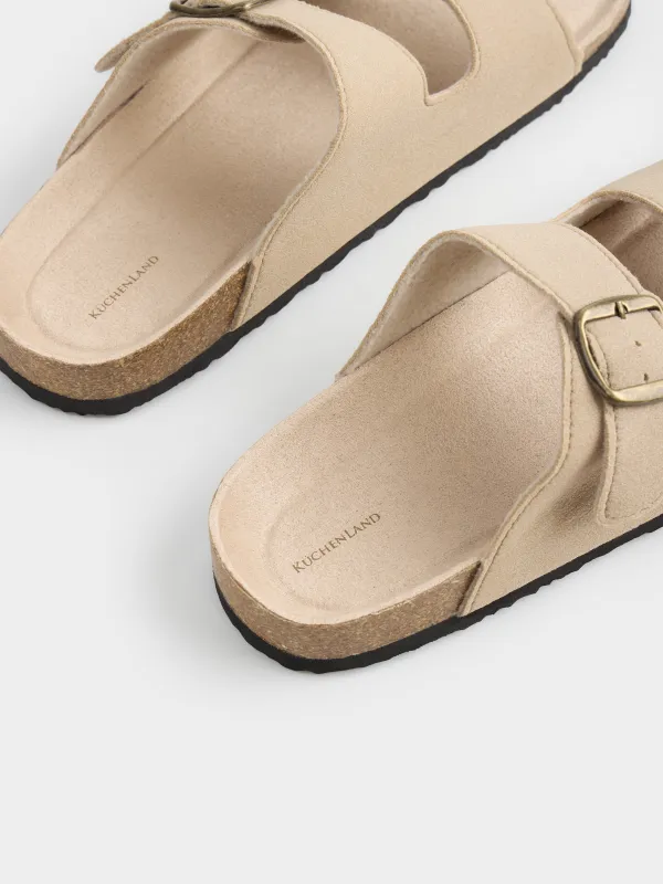 Әйелдер тәпішкелері, өлшемі 36, бекіткіші бар, полиуретан/жасанды күдері, сарғылт-қоңыр, Creola, image-4