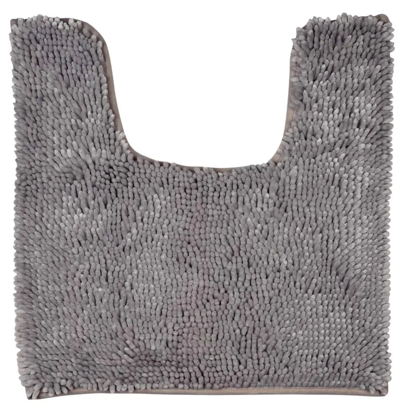 Жуынатын бөлме төсеніші, 50x80/50x50 см, 2 дана, сырғанауға қарсы, полиэстер, сұр, Fluffy, image-2