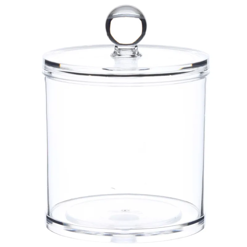 Контейнер для ватных дисков/палочек, 10х13 см, с крышкой, пластик, Basic, image-0