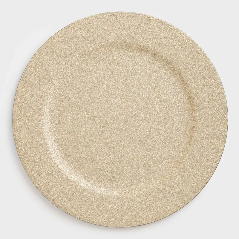 Сервистік тәрелке, 33 см, пластик, күміс, plastic sparkle