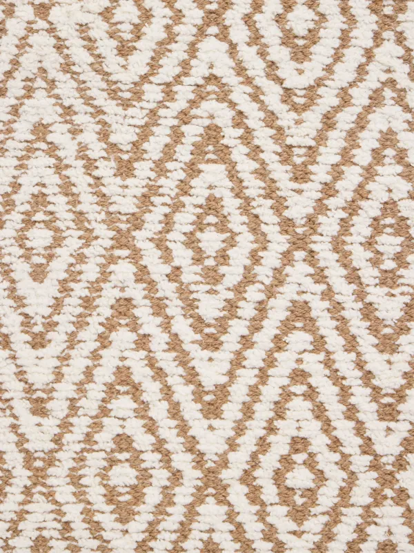 Коврик, 65x100 см, хлопок, бежево-коричневый, Ромбы с люрексом, Shiny threads, image-4