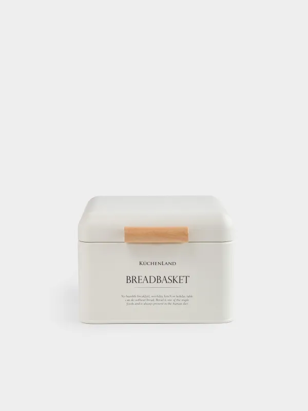 Хлебница, 20х20х14 см, металл/дерево, квадратная, молочная, Breadbasket, Course, image-0