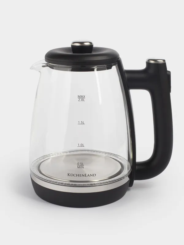 Шайнек, электрлі, 2 л, 1500 Вт, шыны/пластик, қара, Progress plus, image-1